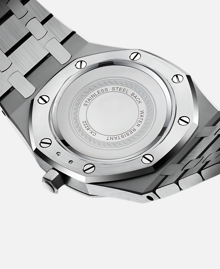 Stylowy zegarek męski 41 mm z solidną kopertą ze stali nierdzewnej