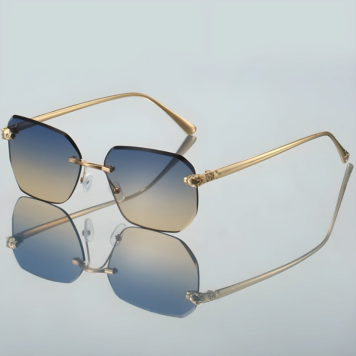 Stylowe męskie okulary przeciwsłoneczne bez oprawek zapewniające elegancką ochronę przed słońcem