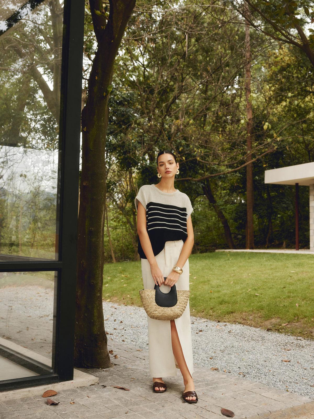 Stijlvolle Malia Rieten Handtas met Elegant Design