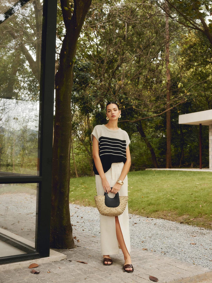 Stijlvolle Malia Rieten Handtas met Elegant Design