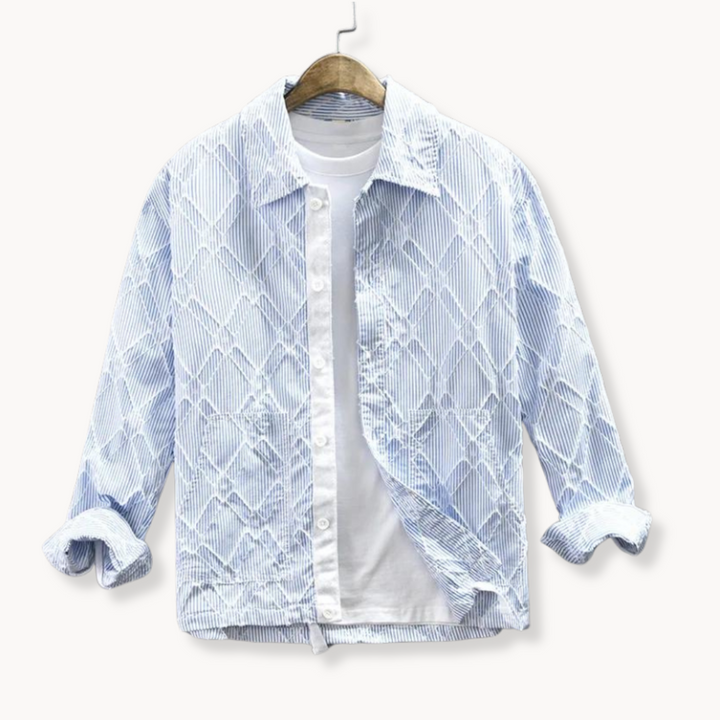 Elegancka męska bluza biznesowa w klasycznym niebieskim kolorze