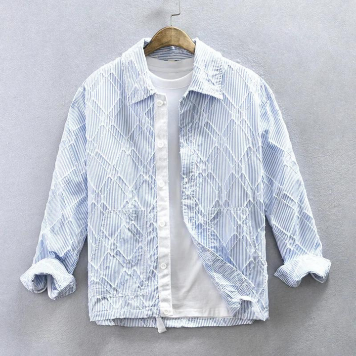 Elegancka męska bluza biznesowa w klasycznym niebieskim kolorze