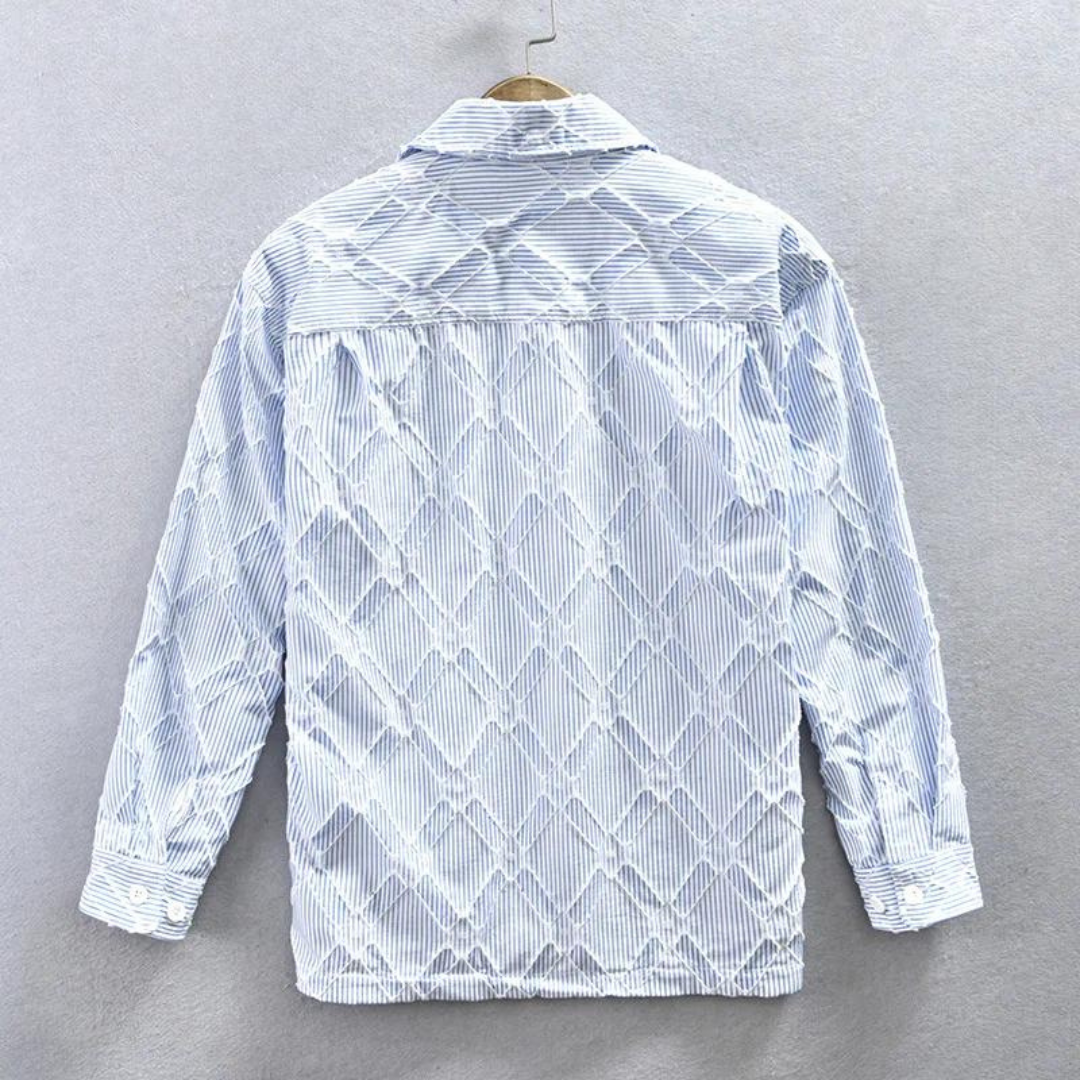 Elegancka męska bluza biznesowa w klasycznym niebieskim kolorze