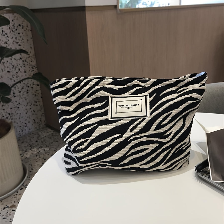 Marisha | Zebra Make-up Tasje met Statement Print - Stijlvolle en Praktische Opbergruimte