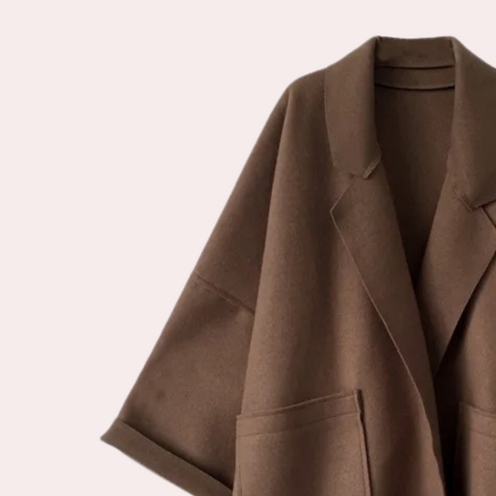 Elegancki długi płaszcz damski oversize w modnym stylu