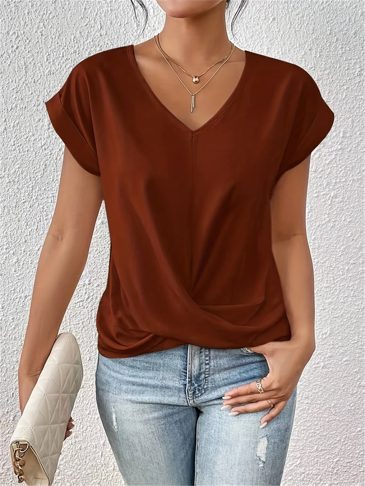 Luksusowa damska koszulka V-neck na każdą okazję