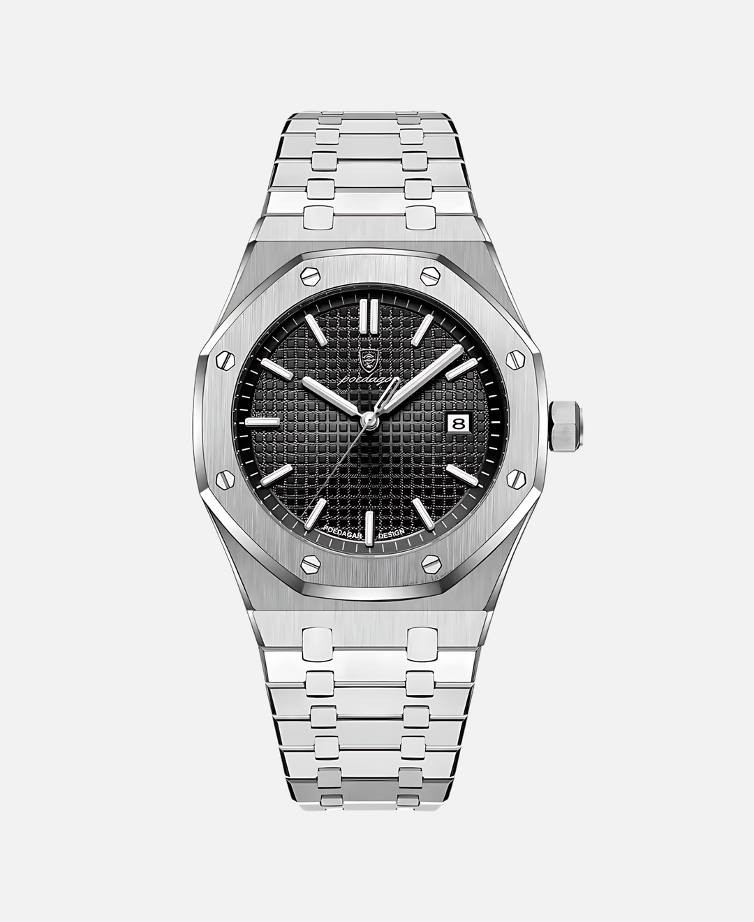 Stylowy zegarek męski 41 mm z solidną kopertą ze stali nierdzewnej