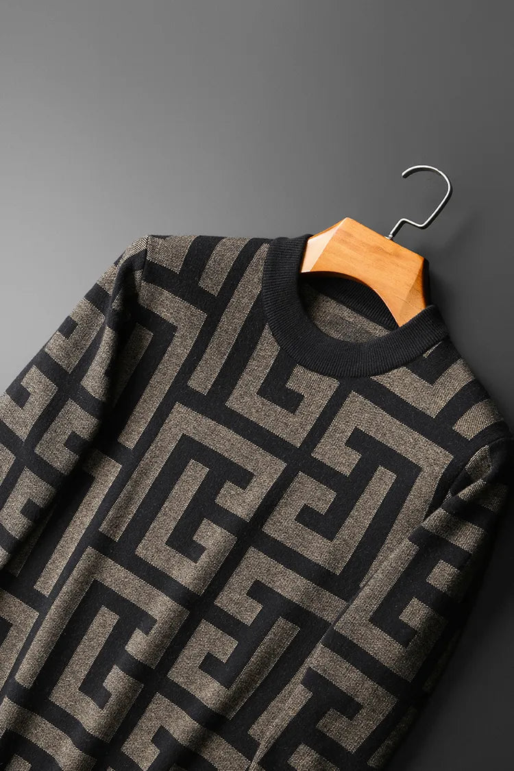 Elegancki męski sweter z dzianiny w klasycznym stylu