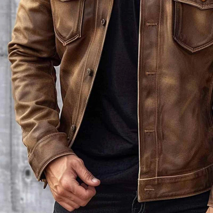 Caro™ - Skórzana kurtka w stylu vintage Elegancki i ponadczasowy styl