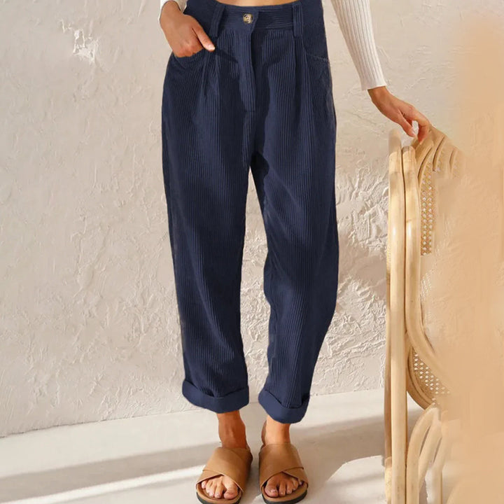 Eleganckie spodnie damskie z wysokim stanem zapewniające stylowy wygląd