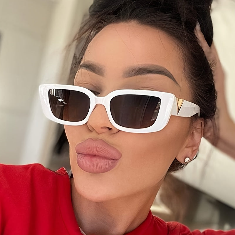 Macella | Elegant Retro Rechthoekige Zonnebril met Tortoise Montuur voor Stijlvolle Zomer Looks