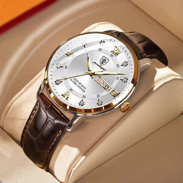 Wasserdichte Herrenarmbanduhr mit leuchtendem Zifferblatt für stilvollen Komfort