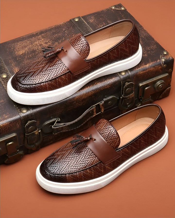Stylowe skórzane loafersy męskie zapewniające elegancki wygląd