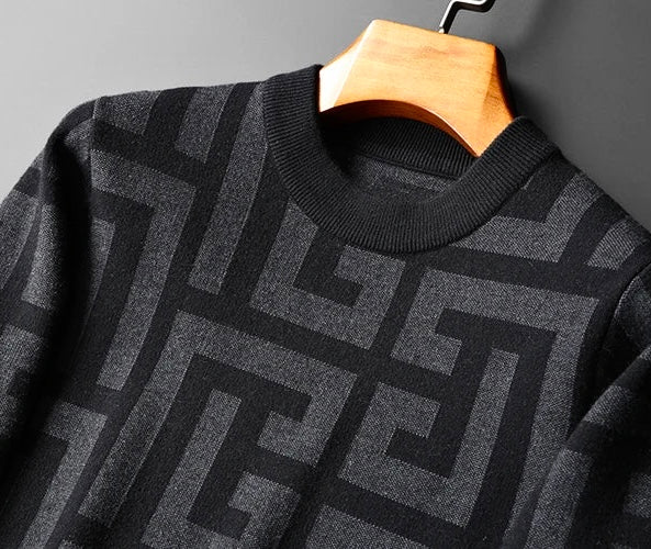 Elegancki męski sweter z dzianiny w klasycznym stylu