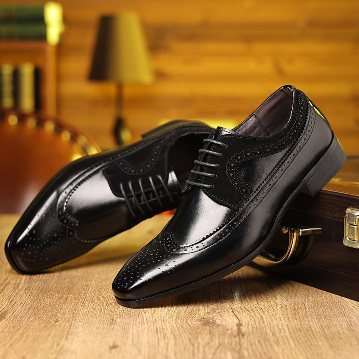 Stylowe męskie skórzane buty biznesowe zapewniające elegancki wygląd
