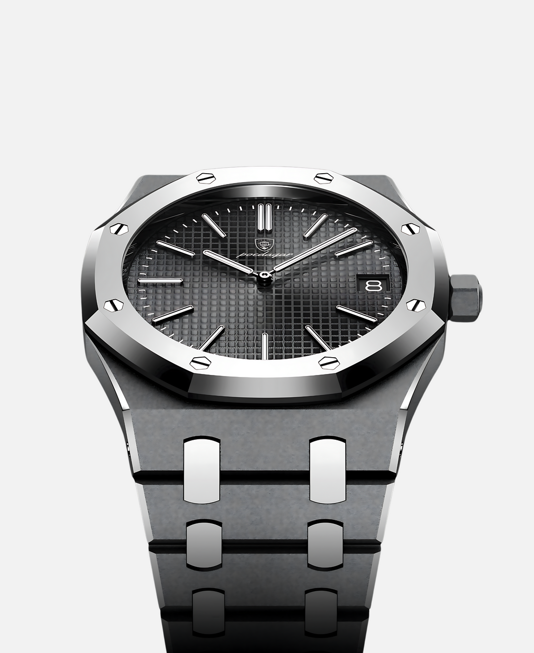 Stylowy zegarek męski 41 mm z solidną kopertą ze stali nierdzewnej