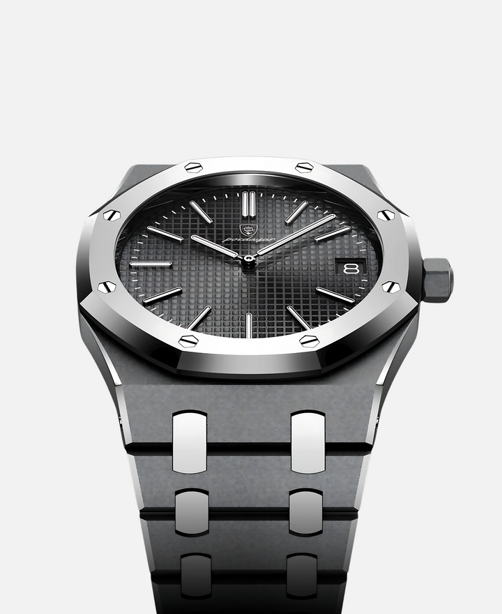 Stylowy zegarek męski 41 mm z solidną kopertą ze stali nierdzewnej