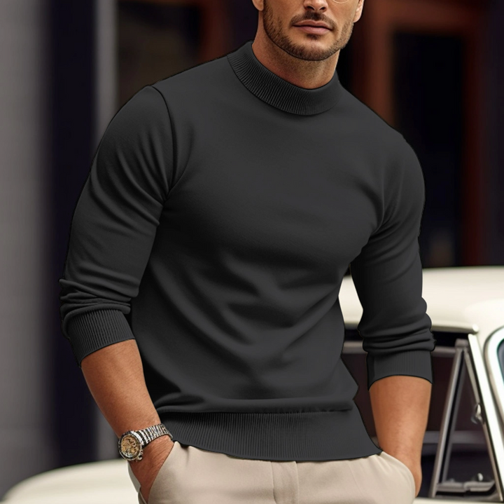 Elegancki sweter męski wykonany z przytulnej, miękkiej bawełny zapewnia stylowy wygląd