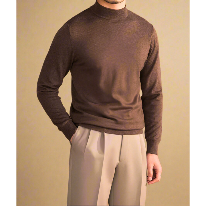 Elegancki męski sweter z golfem wykonany z wysokiej jakości wełny - ponadczasowo stylowy i wygodny