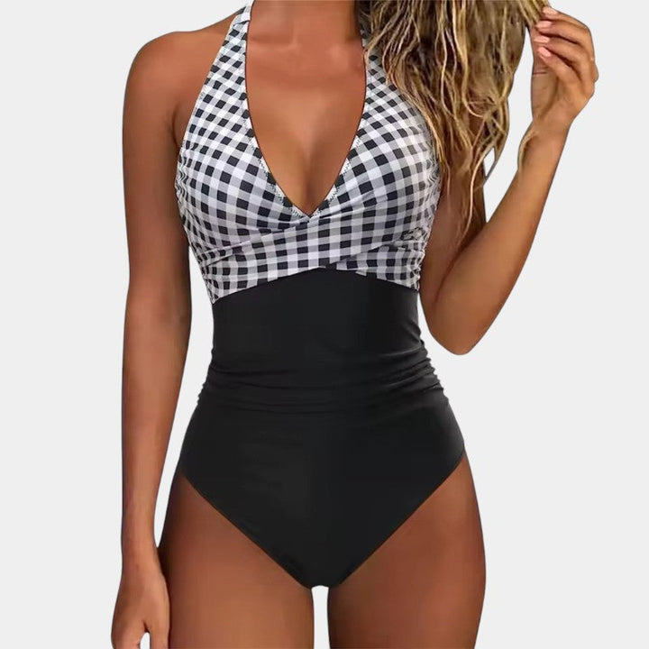 Lenie | Stijlvol Halterbadpak met Vibrant Tropische Print voor een Stralende Zomerlook