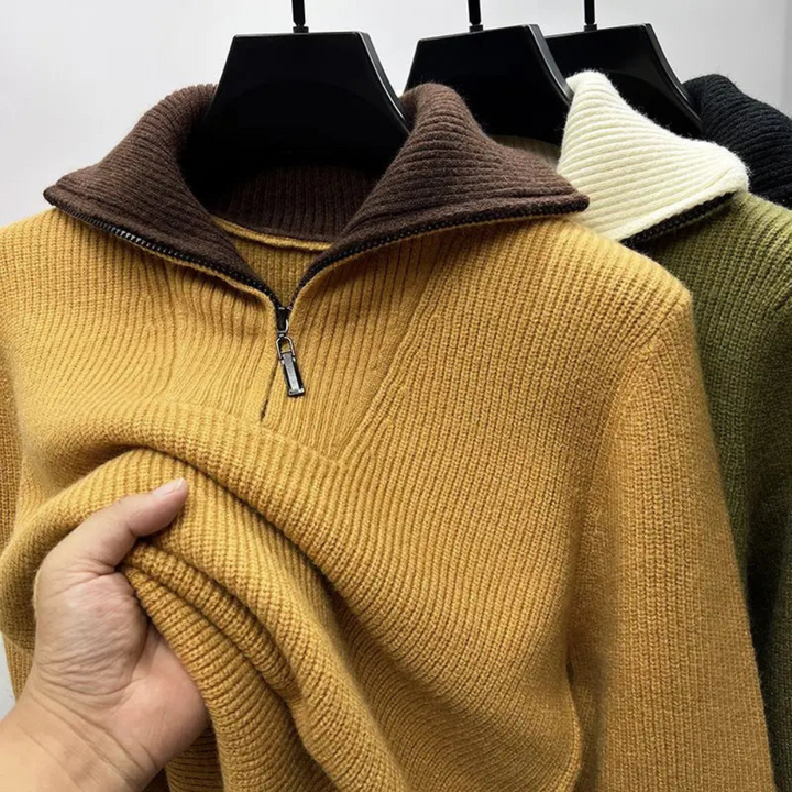Damski sweter ze stójką i zamkiem błyskawicznym - Modny i wygodny