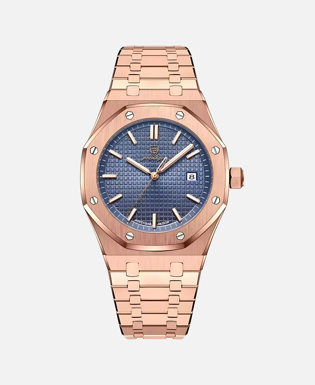 Stylowy zegarek męski 41 mm z solidną kopertą ze stali nierdzewnej