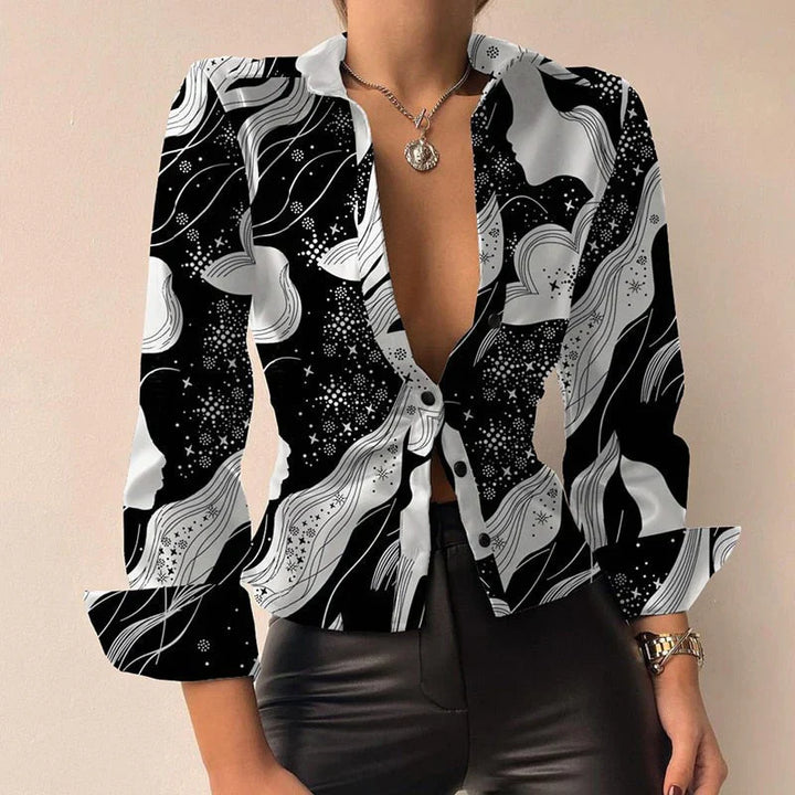 Elegancka koszula damska slim fit z długim rękawem i zapięciem na guziki