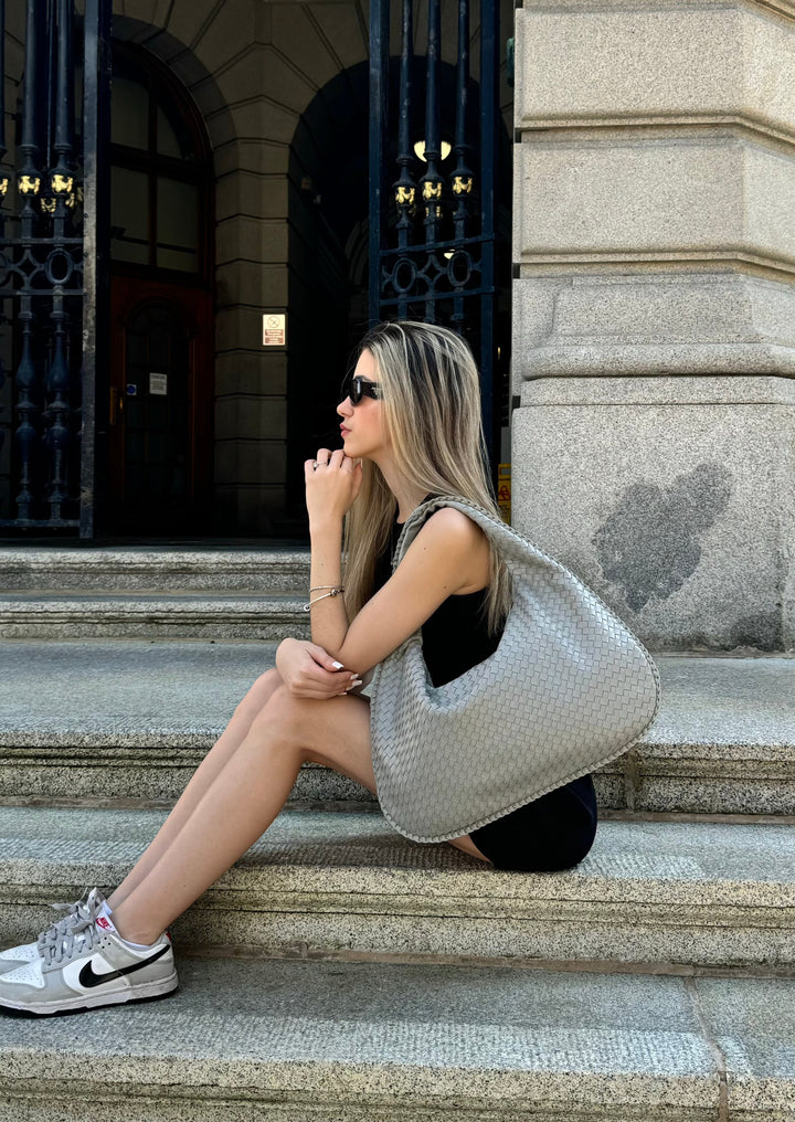 Vayda | Élegante Borse a Mano in Tessuto Grigio Chiaro dal Design Alla Moda