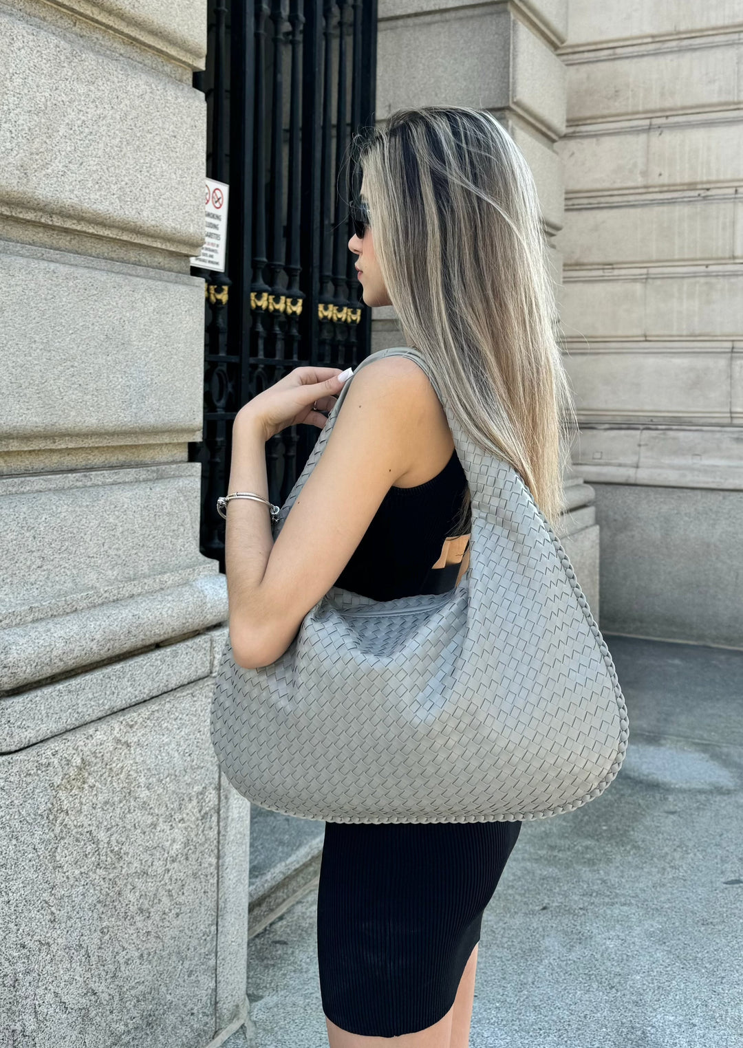 Vayda | Élegante Borse a Mano in Tessuto Grigio Chiaro dal Design Alla Moda
