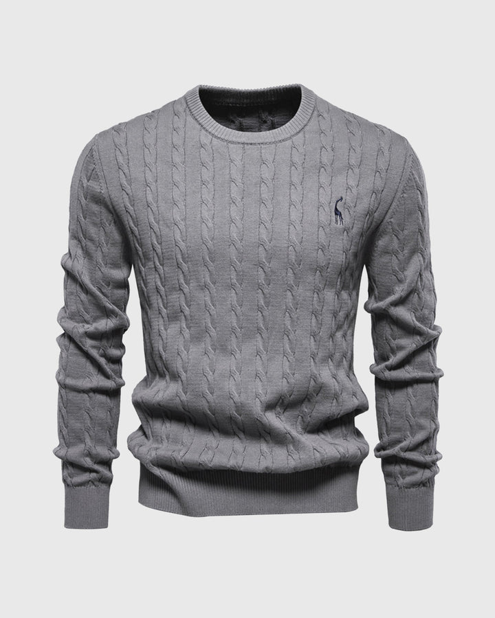 Męski sweter z bawełnianej dzianiny o ponadczasowym stylu