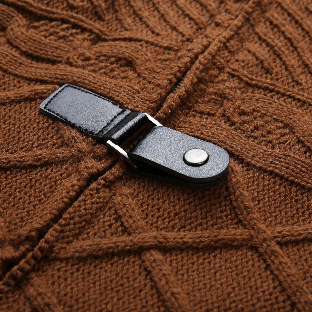 Elegancki sweter męski z golfem wykonany z wysokiej jakości wełny merynosów
