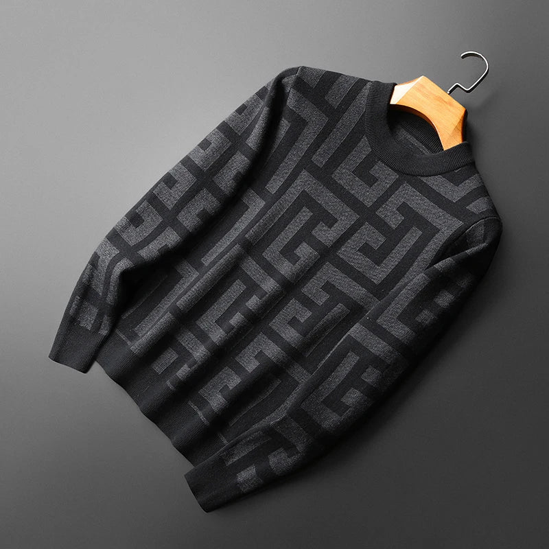 Elegancki męski sweter z dzianiny w klasycznym stylu