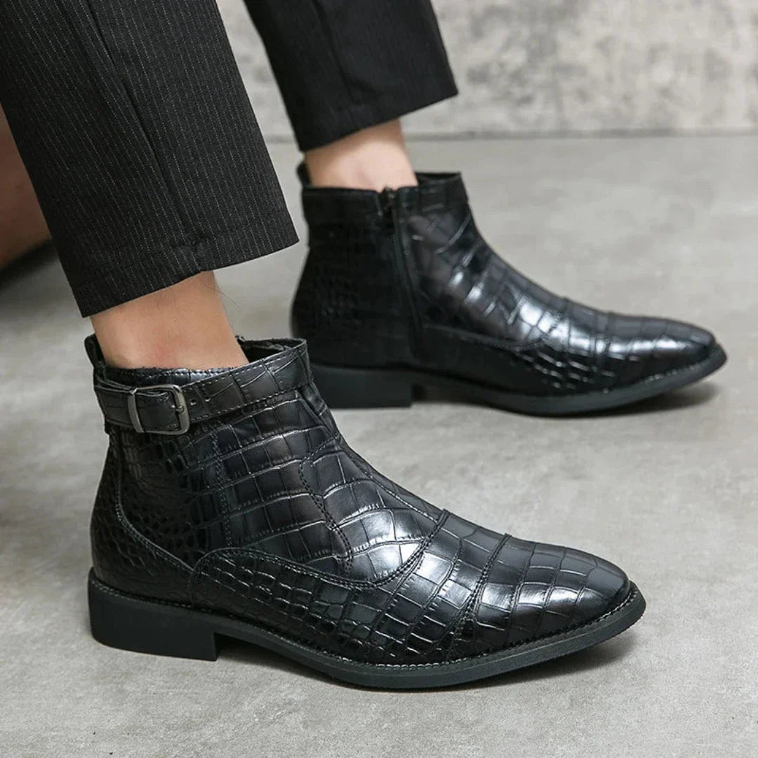 Stylowe męskie skórzane buty Chelsea o eleganckim wyglądzie