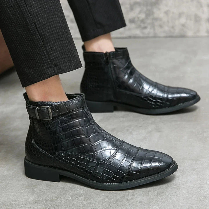 Stylowe męskie skórzane buty Chelsea o eleganckim wyglądzie
