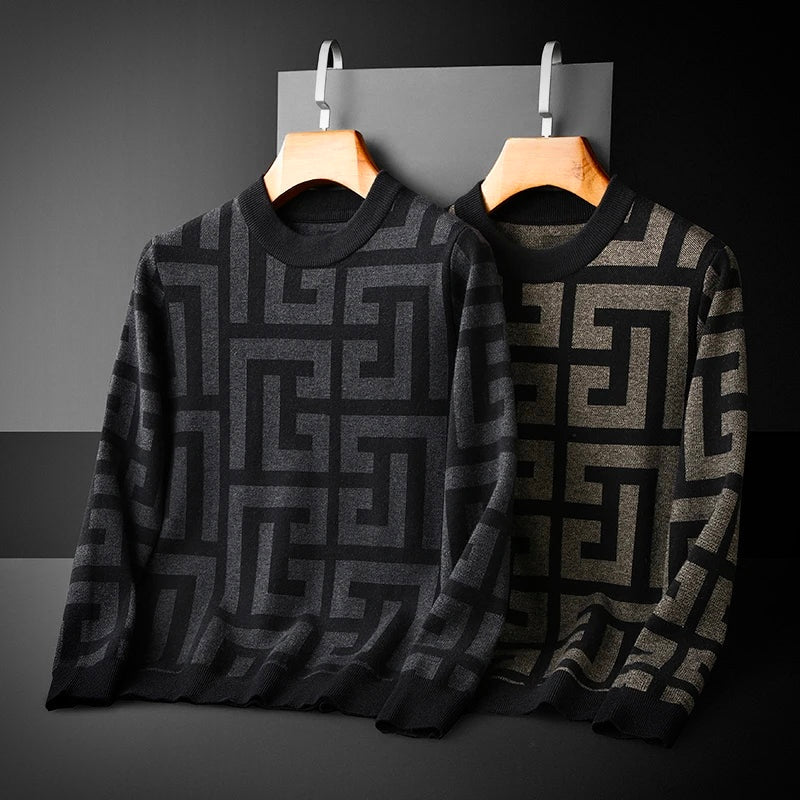 Elegancki męski sweter z dzianiny w klasycznym stylu