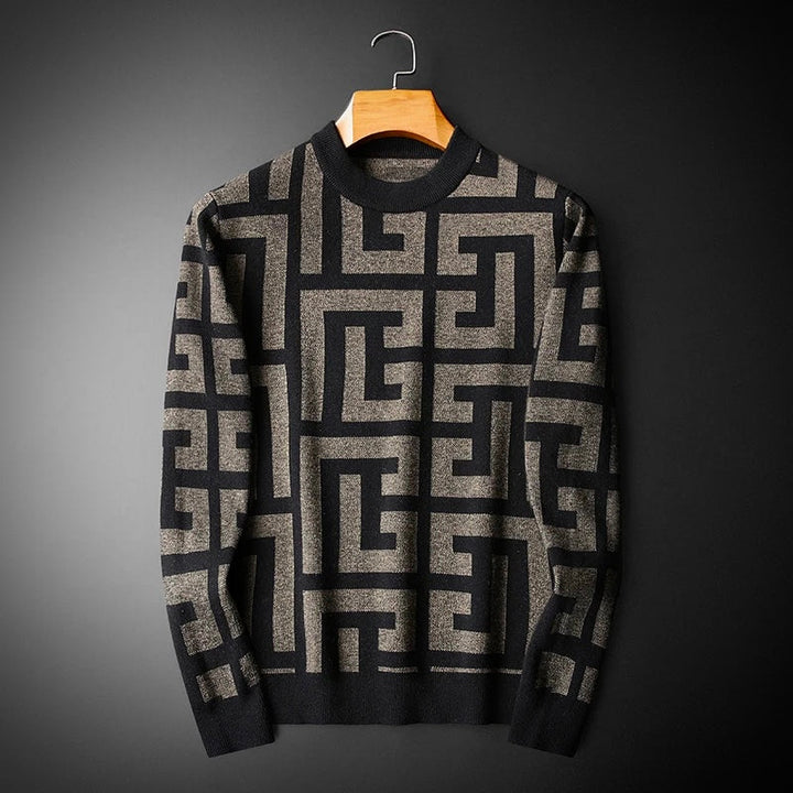 Elegancki męski sweter z dzianiny w klasycznym stylu