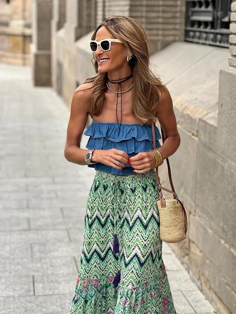 Elegancka damska spódnica maxi na stylowe okazje