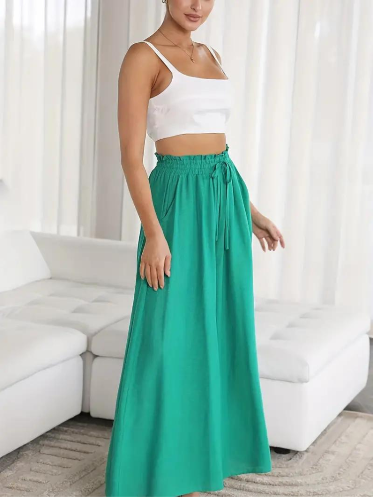 Eleganckie spodnie damskie z wysoką talią zapewniające stylowy wygląd