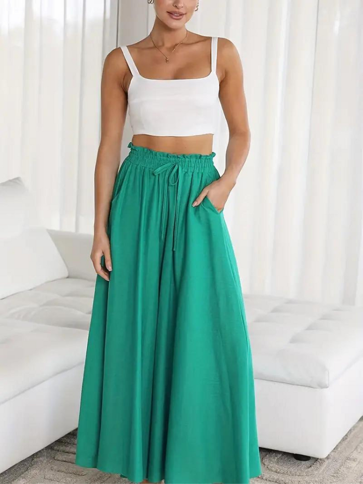 Eleganckie spodnie damskie z wysoką talią zapewniające stylowy wygląd