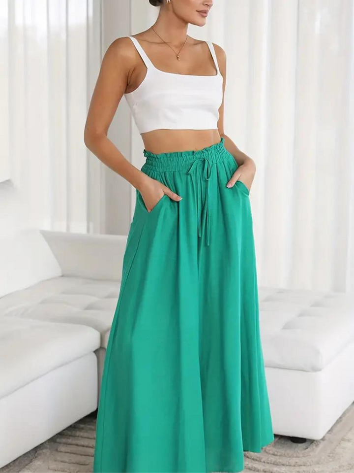 Eleganckie spodnie damskie z wysoką talią zapewniające stylowy wygląd