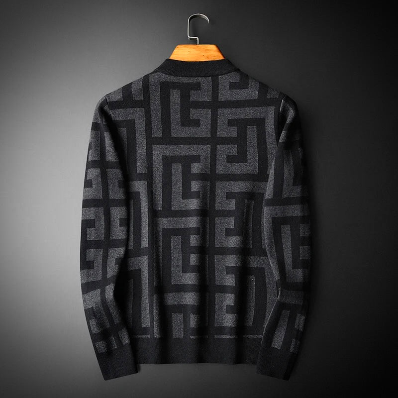 Elegancki męski sweter z dzianiny w klasycznym stylu
