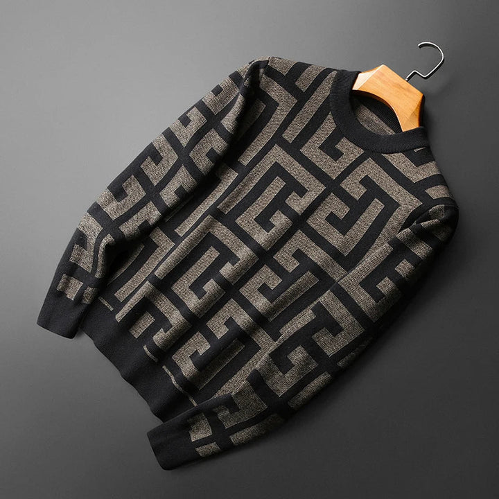Elegancki męski sweter z dzianiny w klasycznym stylu