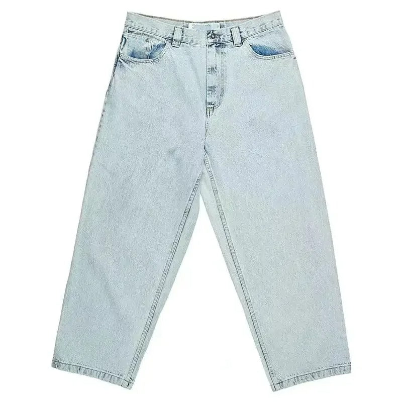 Stylowe, oversizowe jeansy męskie typu baggy w stylu skater