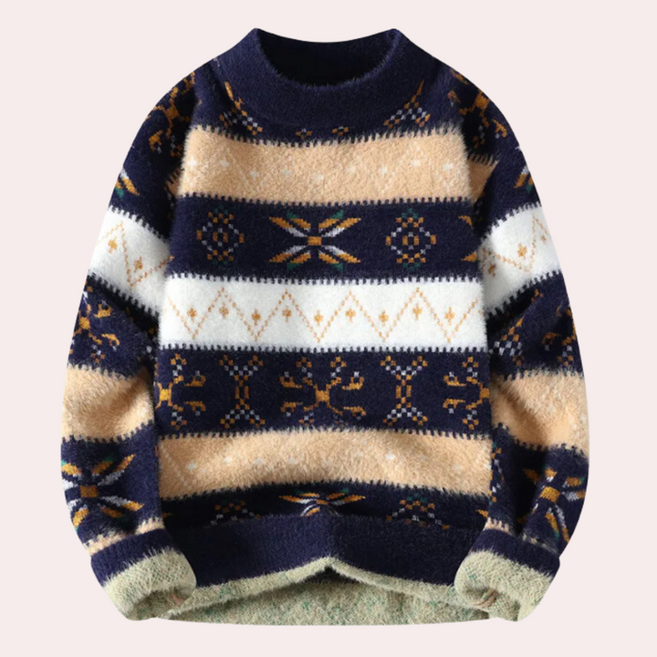 Stylowy męski sweter z bawełnianej dzianiny zapewniający elegancki wygląd