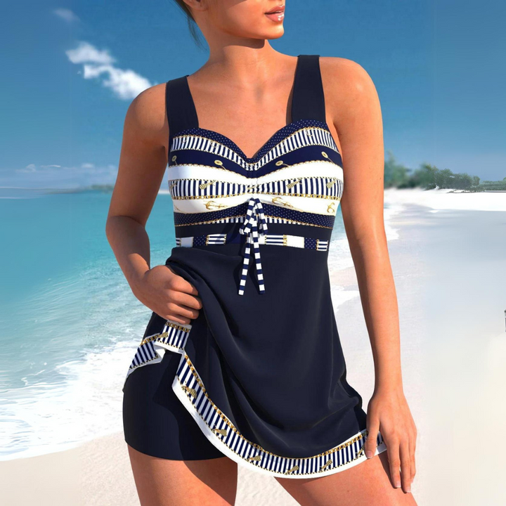 Yvette | Elegante nautische bikini met verfijnde streepdetails