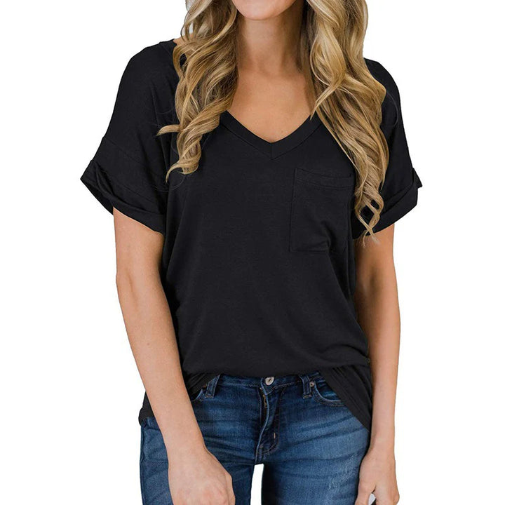 Stylowa damska koszulka V-neck na każdą okazję
