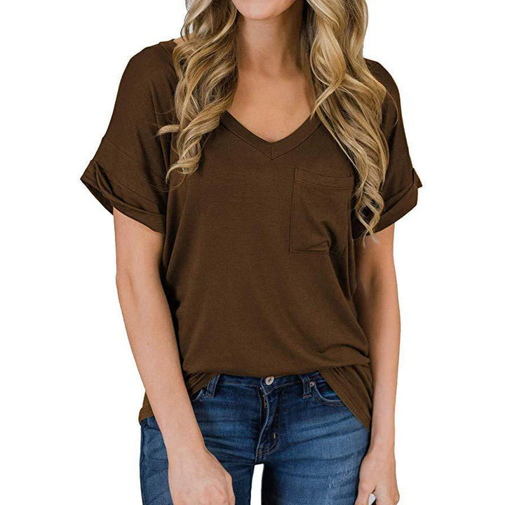 Stylowa damska koszulka V-neck na każdą okazję