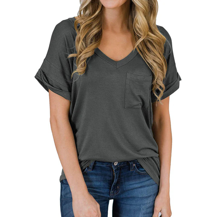 Stylowa damska koszulka V-neck na każdą okazję
