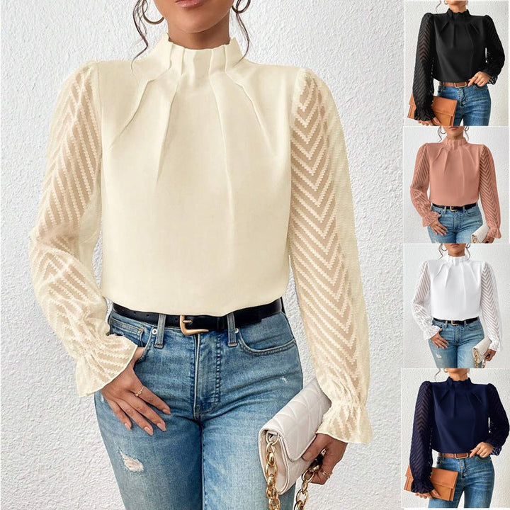 Elegancki damski top ze stylowym wzorem