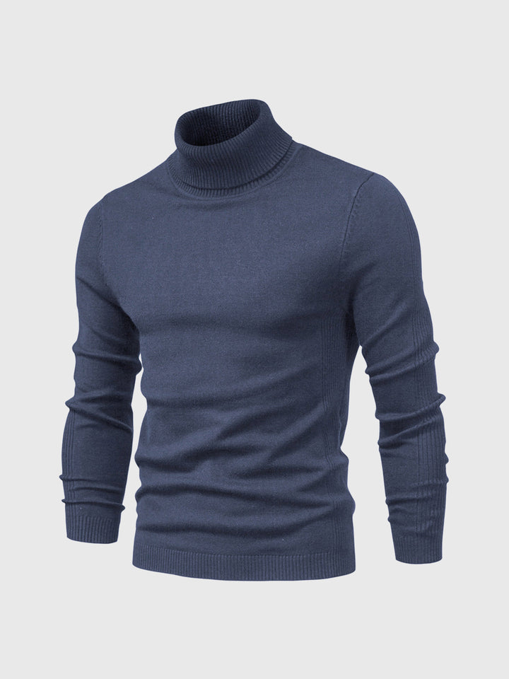 Męski sweter z golfem nadający się do prania, zapewniający wygodny styl